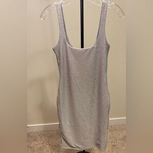 New BABYBOO Silver Glittery Sleeveless Mini Dress